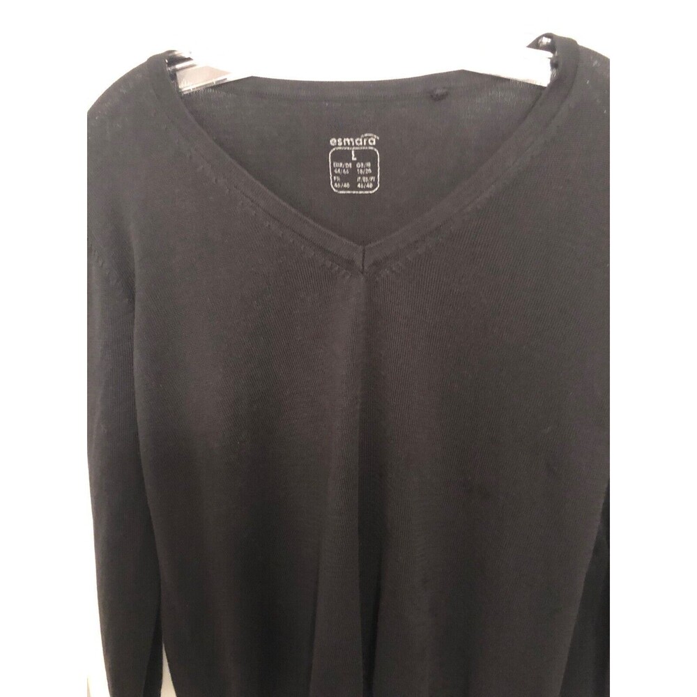 Esmara‎ T Shirt Womens Small 4/6 Black Casual Long Sleeve Top